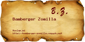 Bamberger Zomilla névjegykártya